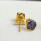 Raw Tanzanite Stud Earrings | Tiny Rough Crystal Earrings December