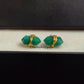Emerald Pencil Point Stud Earrings | Green Gemstone May Birthstone