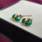 Emerald Pencil Point Stud Earrings | Green Gemstone May Birthstone