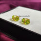 Green Amethyst Pencil Point Stud Earrings | Wire Wrap Gemstone