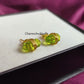 Green Amethyst Pencil Point Stud Earrings | Wire Wrap Gemstone