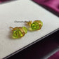 Green Amethyst Pencil Point Stud Earrings | Wire Wrap Gemstone