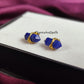 Sapphire Pencil Point Stud Earrings | Blue Gemstone Double Point Birthstone