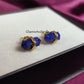 Sapphire Pencil Point Stud Earrings | Blue Gemstone Double Point Birthstone