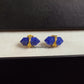 Sapphire Pencil Point Stud Earrings | Blue Gemstone Double Point Birthstone