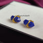 Sapphire Pencil Point Stud Earrings | Blue Gemstone Double Point Birthstone