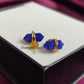 Sapphire Pencil Point Stud Earrings | Blue Gemstone Double Point Birthstone