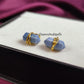 Blue Opal Pencil Stud Earrings | Boho Gemstone Earrings