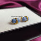 Blue Opal Pencil Stud Earrings | Boho Gemstone Earrings