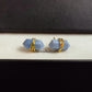 Blue Opal Pencil Stud Earrings | Boho Gemstone Earrings
