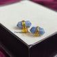 Blue Opal Pencil Stud Earrings | Boho Gemstone Earrings