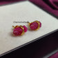 Ruby Double Point Pencil Stud Earrings | July Birthstone Pink Dainty