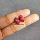 Ruby Double Point Pencil Stud Earrings | July Birthstone Pink Dainty