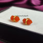Carnelian Pencil Point Stud Earrings | Orange Geometric Boho Minimalist