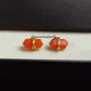 Carnelian Pencil Point Stud Earrings | Orange Geometric Boho Minimalist