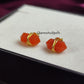 Carnelian Pencil Point Stud Earrings | Orange Geometric Boho Minimalist