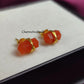 Carnelian Pencil Point Stud Earrings | Orange Geometric Boho Minimalist
