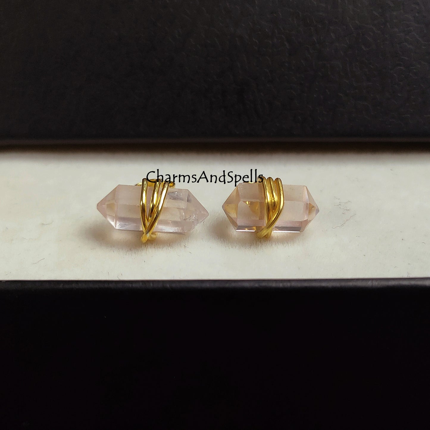 Light Pink Rose Quartz Earring Studs, Stone for Self Love, Dainty Crystal Earrings, Pencil Point Studs, Heart Chakra Stone, Gifts for Her