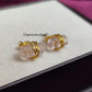 Light Pink Rose Quartz Pencil Point Stud Earrings | Heart Chakra Self-Love