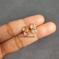 Light Pink Rose Quartz Pencil Point Stud Earrings | Heart Chakra Self-Love