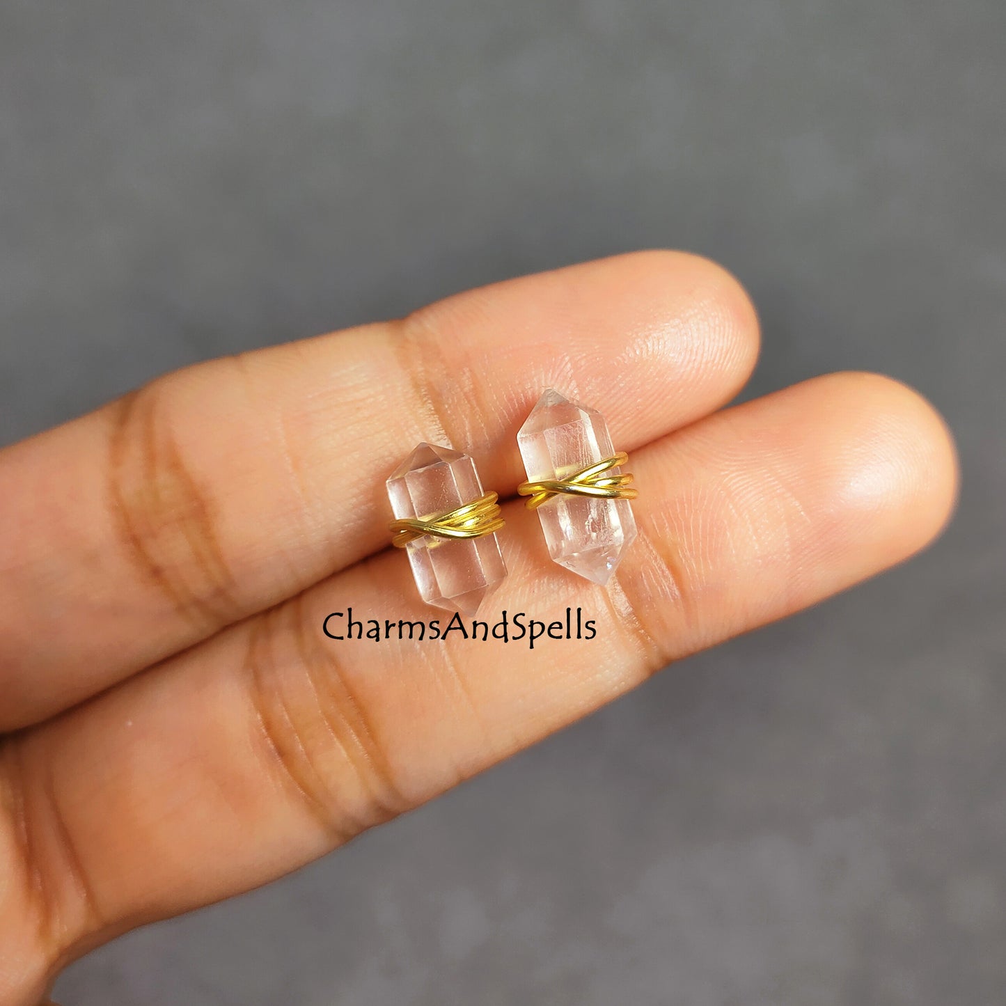 Light Pink Rose Quartz Earring Studs, Stone for Self Love, Dainty Crystal Earrings, Pencil Point Studs, Heart Chakra Stone, Gifts for Her