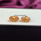 Peach Moonstone Pencil Point Stud Earrings | Minimalist Wire Wrap Gemstone