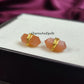 Peach Moonstone Pencil Point Stud Earrings | Minimalist Wire Wrap Gemstone