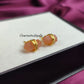 Peach Moonstone Pencil Point Stud Earrings | Minimalist Wire Wrap Gemstone