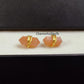 Peach Moonstone Pencil Point Stud Earrings | Minimalist Wire Wrap Gemstone