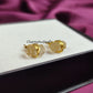 Golden Rutile Pencil Point Stud Earrings | Wire Wrap Fashion Jewelry