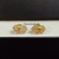 Golden Rutile Pencil Point Stud Earrings | Wire Wrap Fashion Jewelry