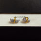 Dendrite Opal Pencil Point Stud Earrings | Minimalist White Gemstone Earrings