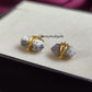 Dendrite Opal Pencil Point Stud Earrings | Minimalist White Gemstone Earrings