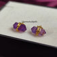 Amethyst Pencil Point Stud Earrings | February Birthstone Boho Minimalist Gemstone