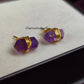 Amethyst Pencil Point Stud Earrings | February Birthstone Boho Minimalist Gemstone