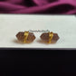 Chocolate Moonstone Stud Earrings | Double Terminated Gemstone Post Dainty