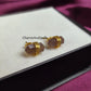 Chocolate Moonstone Stud Earrings | Double Terminated Gemstone Post Dainty