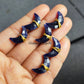 Sodalite Moon Stud Earrings | Navy Blue Gemstone Boho Space Jewelry
