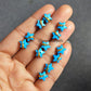 Turquoise Star Stud Earrings | Wire Wrap Blue Gemstone Healing Studs