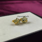 Natural Prehnite Stud Earrings | Wire Wrap Green Gemstone Post Earrings Healing