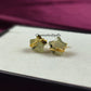 Natural Prehnite Stud Earrings | Wire Wrap Green Gemstone Post Earrings Healing