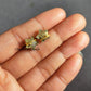 Natural Prehnite Stud Earrings | Wire Wrap Green Gemstone Post Earrings Healing
