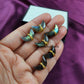 Labradorite Moon Stud Earrings | Genuine Gemstone Post Earrings
