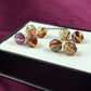 Fluorite Flower Stud Earrings | Natural Rainbow Gemstone