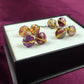 Fluorite Flower Stud Earrings | Natural Rainbow Gemstone