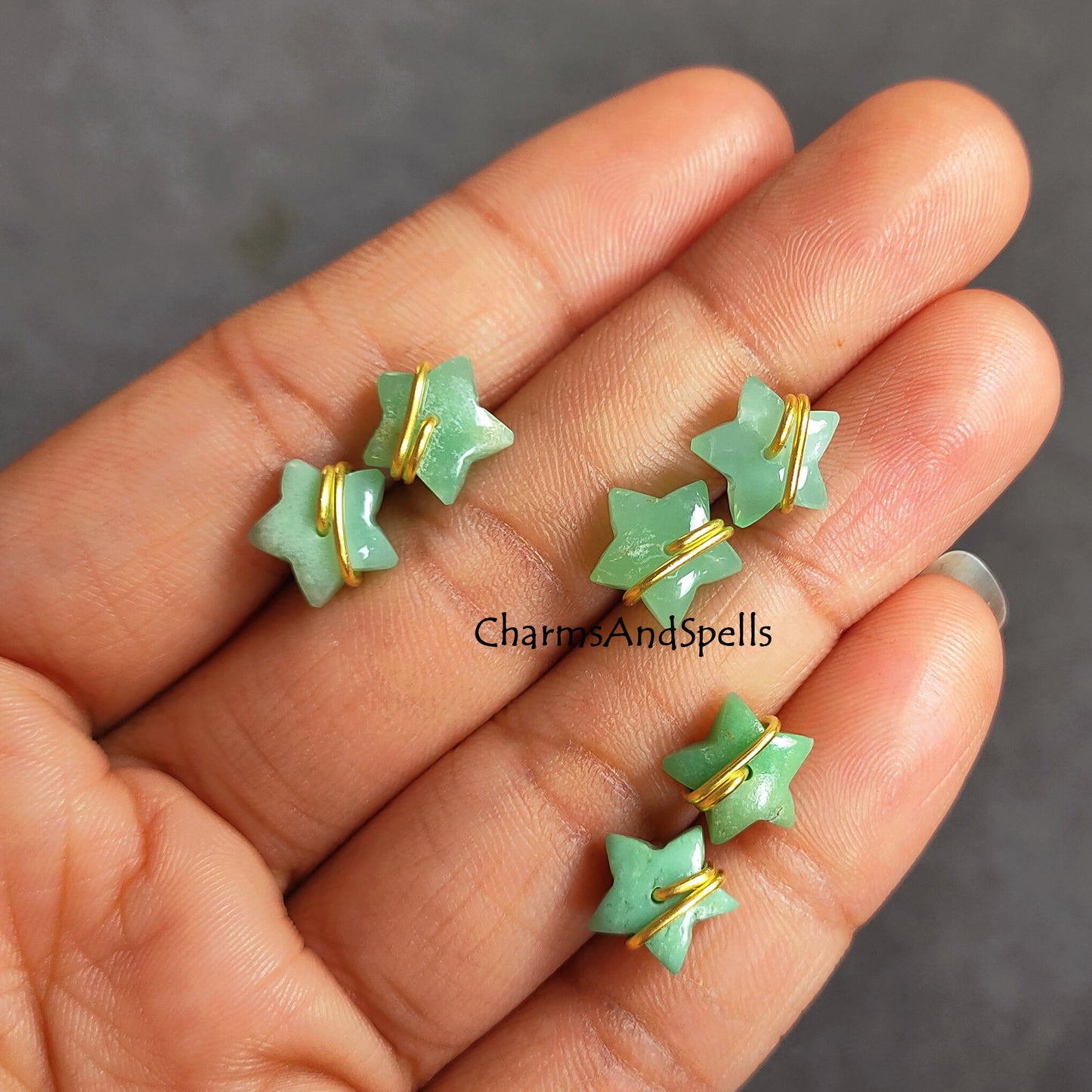 Green Gemstone Chrysoprase Stud Earrings, Healing Green Stone Earrings, Chrysoprase Jewelry, Star Shape Studs, Handmade Gift for Her, Gift