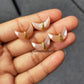 Peach Moonstone Moon Stud Earrings | Natural Gemstone Jewelry