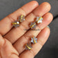 Gray Moonstone Star Stud Earrings | Natural June Birthstone Jewelry