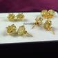 Natural Lemon Quartz Star Stud Earrings | Yellow Gemstone Wire Wrap Jewelry