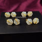 White Moonstone Flower Stud Earrings | Boho Wire Wrap Gemstone Jewelry